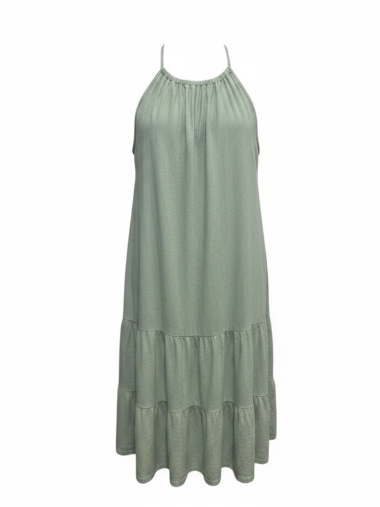 Bella Umbra Dresses & Skirts - Bella Umbra Sage Green Linen Cotton Tiered Dress Women’s Size XL Italy